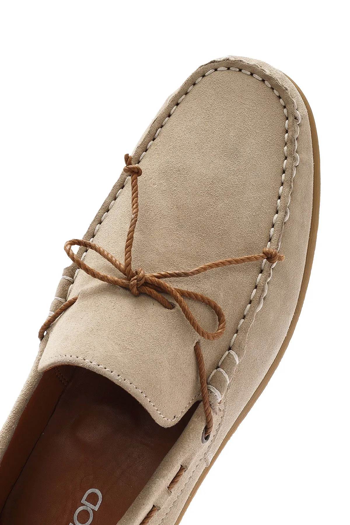 Erkek Bej Süet Deri Casual Loafer