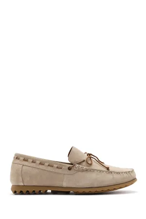 Erkek Bej Süet Deri Casual Loafer