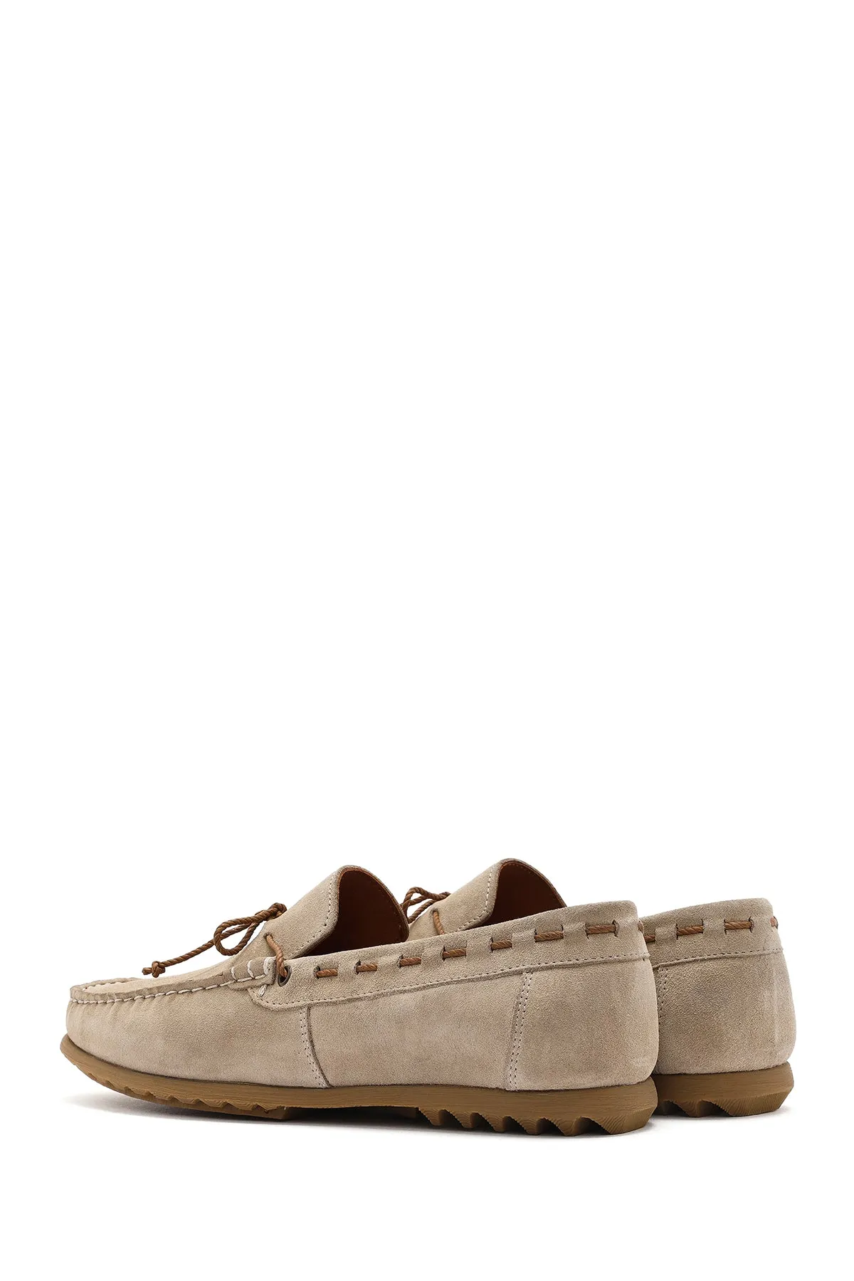 Erkek Bej Süet Deri Casual Loafer