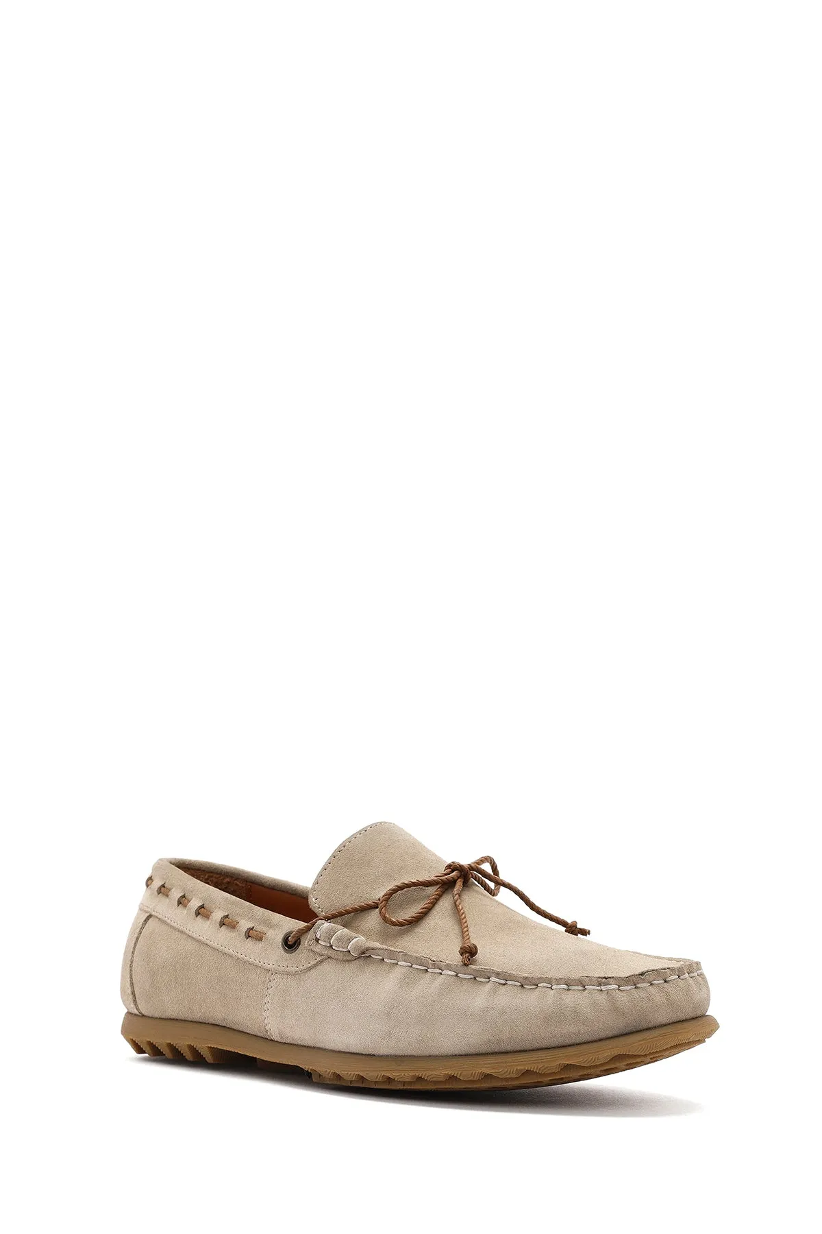 Erkek Bej Süet Deri Casual Loafer