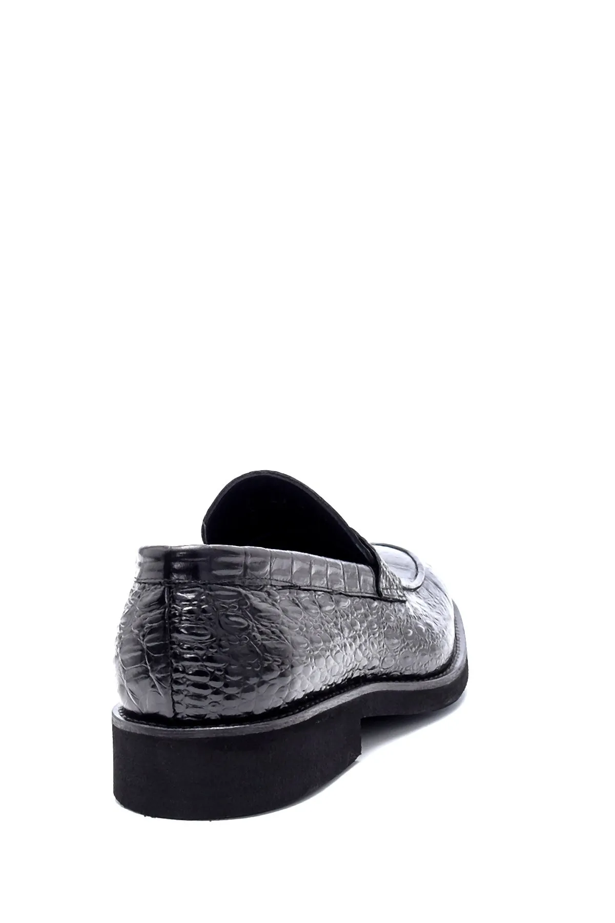 Erkek Deri Kroko Desen Klasik Loafer