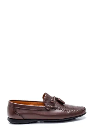 Erkek Deri Püskül Detaylı Loafer