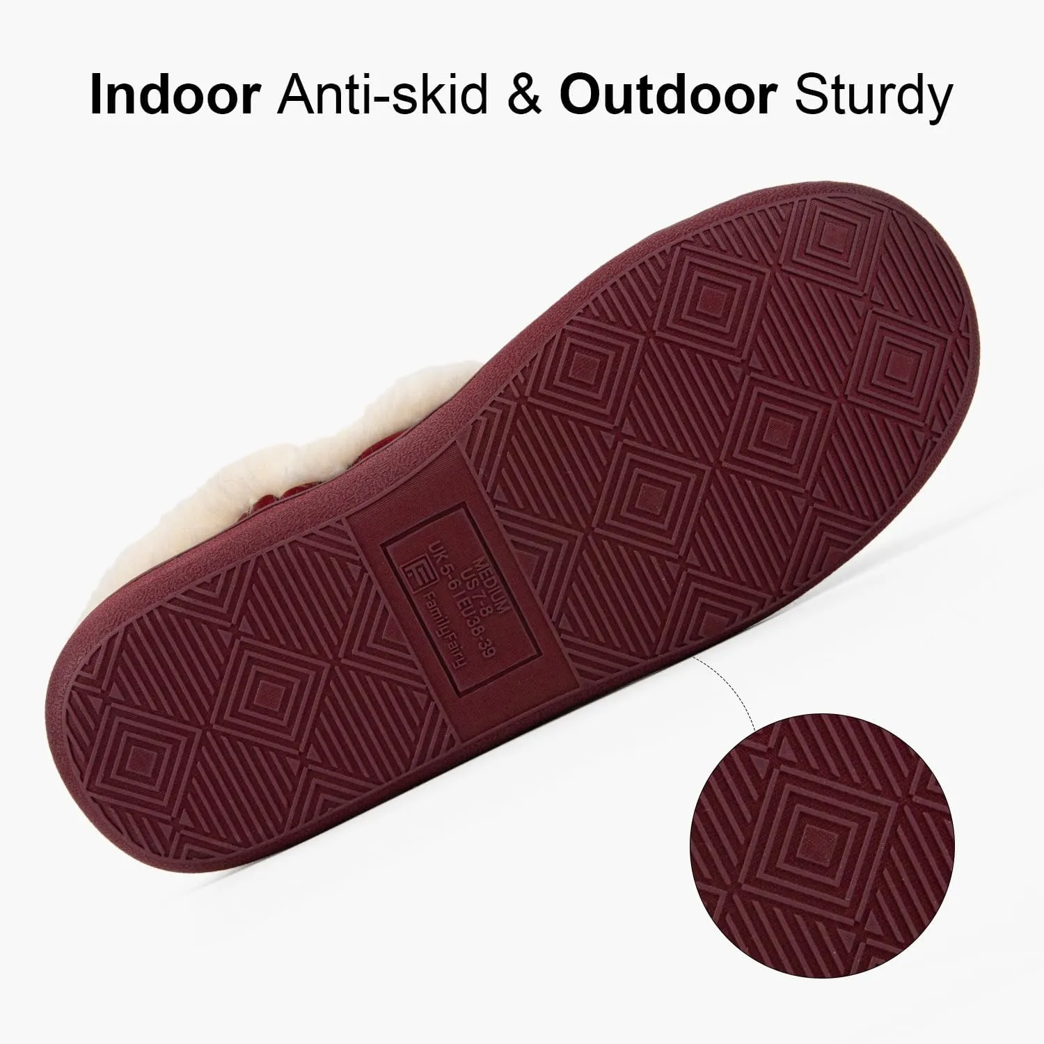 FamilyFairy Women Memory Foam Bootie Slippers, Warm Cozy Micro Suede Slipper Boots with Fuzzy Plush Lining and Collar, Winter Non Slip House Shoes for Indoor Outdoor