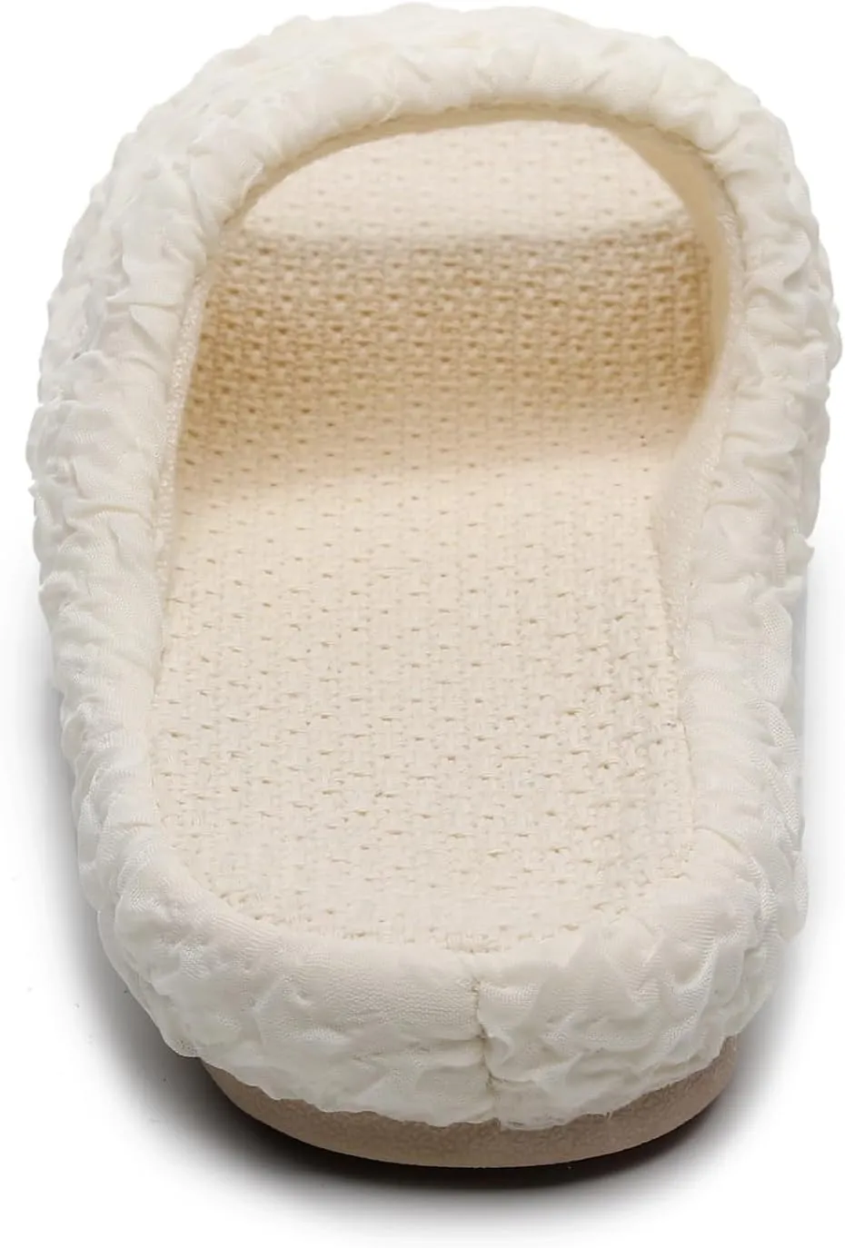 FAYUEKEY Slippers for Women Linen Memory Foam House Bedroom Cozy Indoor Outdoor Slipper Slides