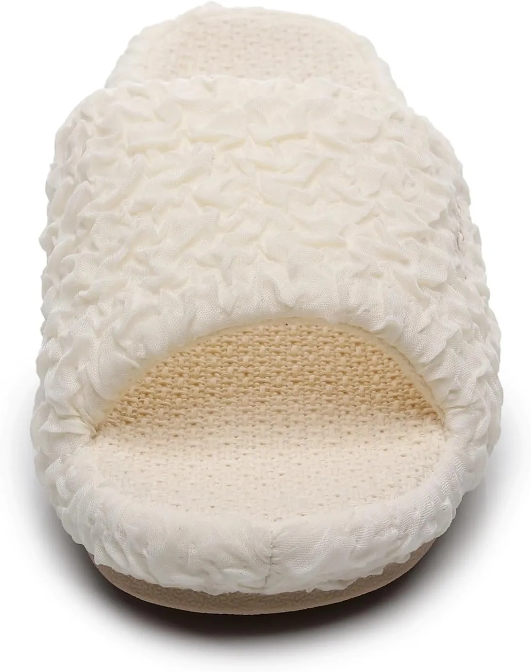 FAYUEKEY Slippers for Women Linen Memory Foam House Bedroom Cozy Indoor Outdoor Slipper Slides
