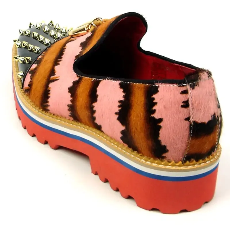 Fiesso FI-7455 Pink Slip on Loafers