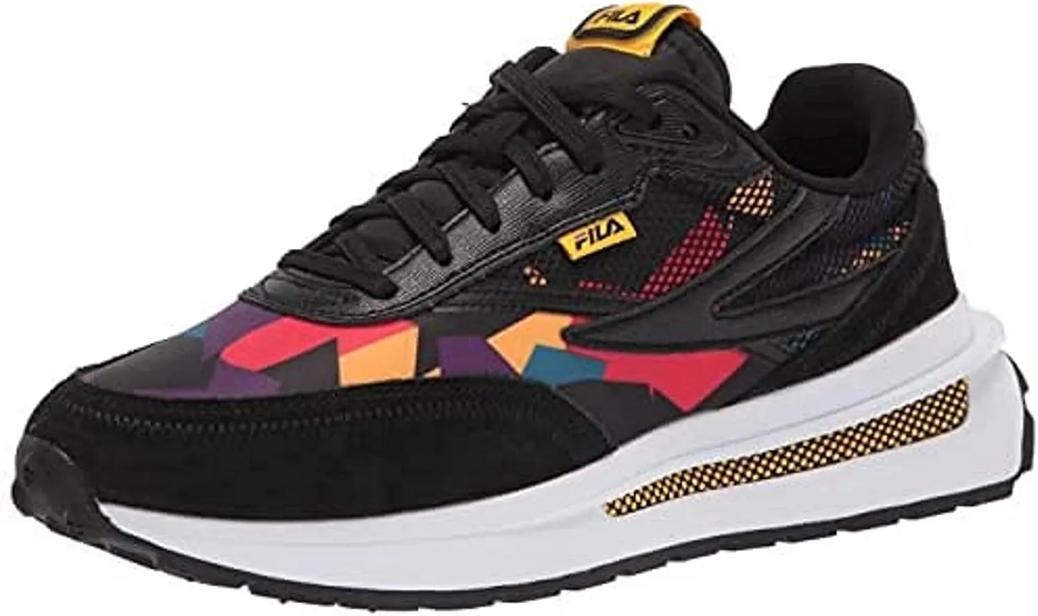 Fila Men's Renno '90s 1CM01283 Vintage Sneakers, Black/Old Gold/Capri Breeze