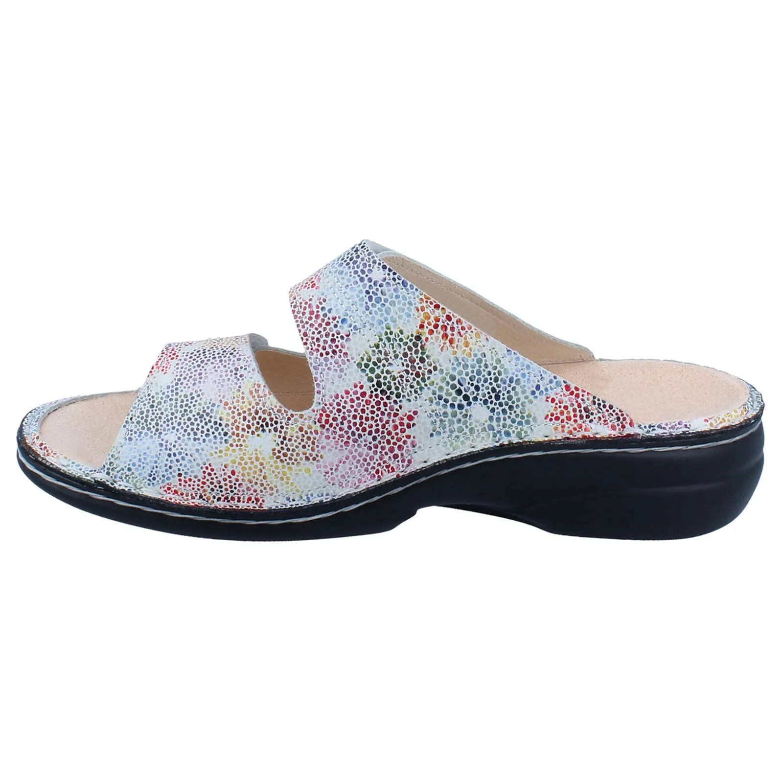 Finn Comfort Sansibar Patterned Leather Women's Slip-On Sandals