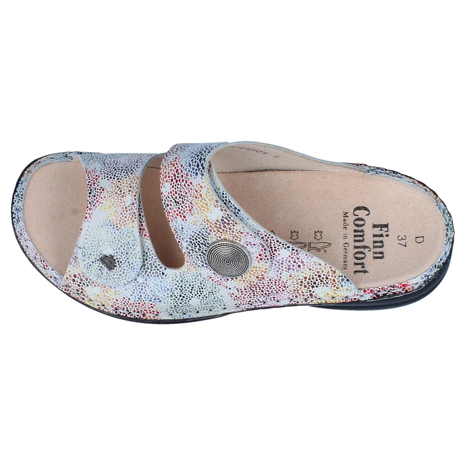 Finn Comfort Sansibar Patterned Leather Women's Slip-On Sandals