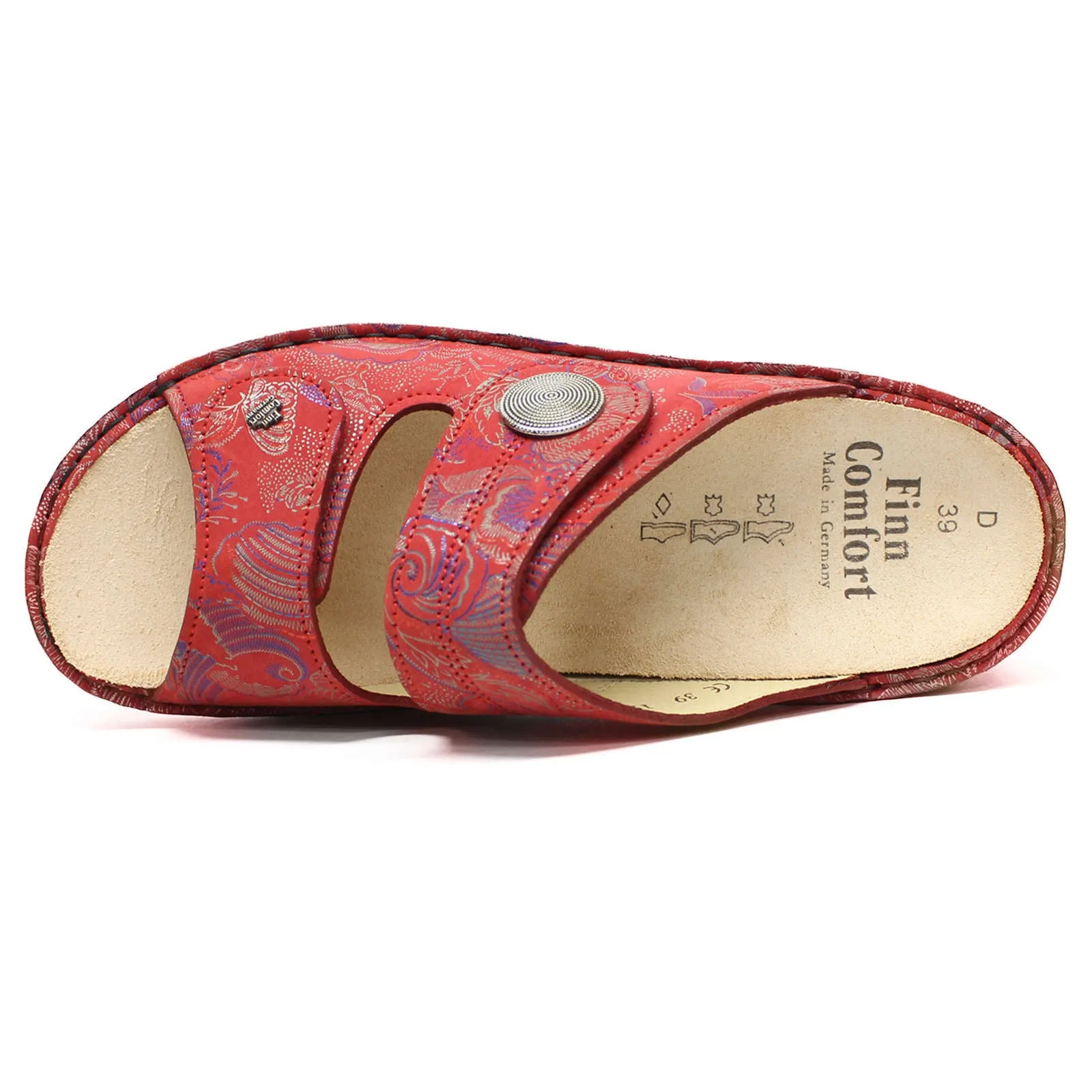 Finn Comfort Sansibar Patterned Leather Women's Slip-On Sandals