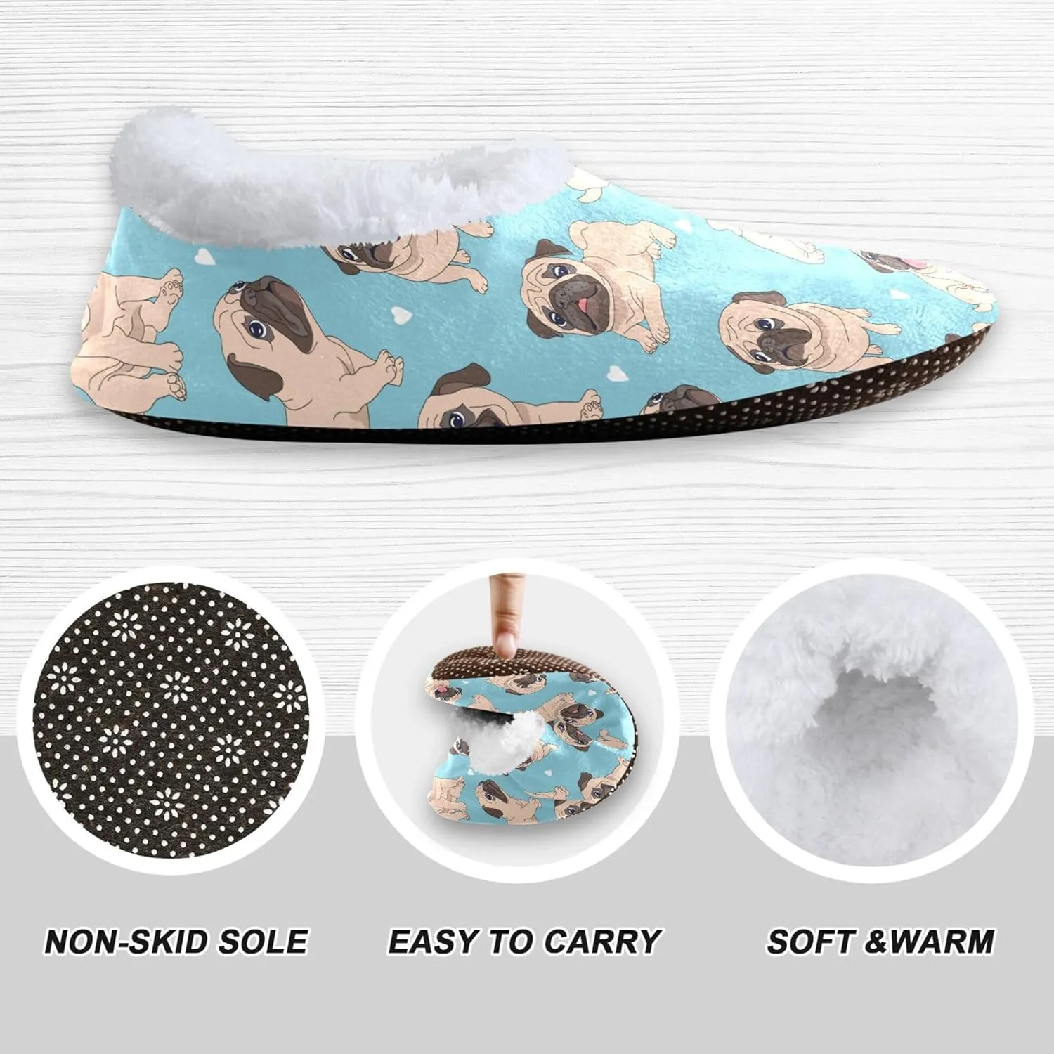 Fisyme Kids Slippers Boys Girls Warm Soft Indoor House Slipper Socks Home Shoes
