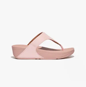 FitFlop LULU Womens Leather Toe-Post Sandals Pink Salt