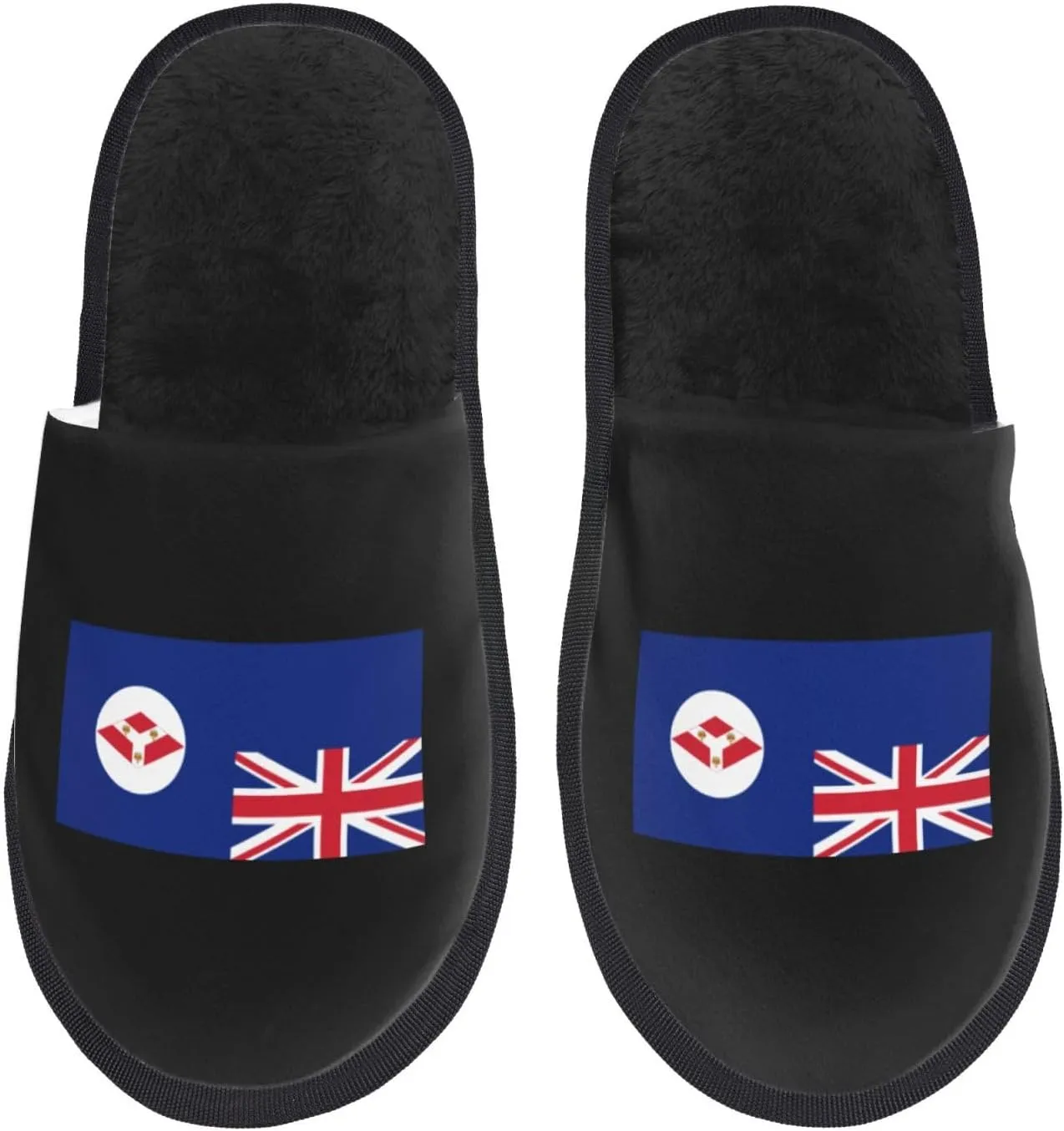 Flag Of The British Straits Settlements (1904–1925) Slippers For Women Men Cozy Indoor And Outdoor Slip On Slippers Fuzzy House Shoes
