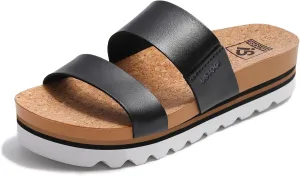 Flatform Platform Sandals Women Arch Support Beach Slides Orthotic Summer Causal Cork Footbed Adjustable Lightweight Thick Sole Comfortable Fashion Slip on Cushion Cute 2 Strap