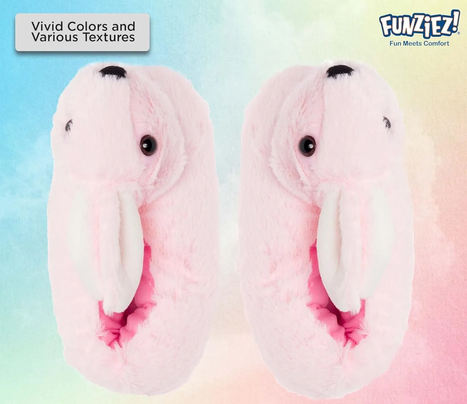 Funziez! Fuzzy Animal Slippers for Women & Men, House Shoes, Teddy Bear, Cow, Cute, Great Mother's Day Gift for Mom, Wife, Daughter