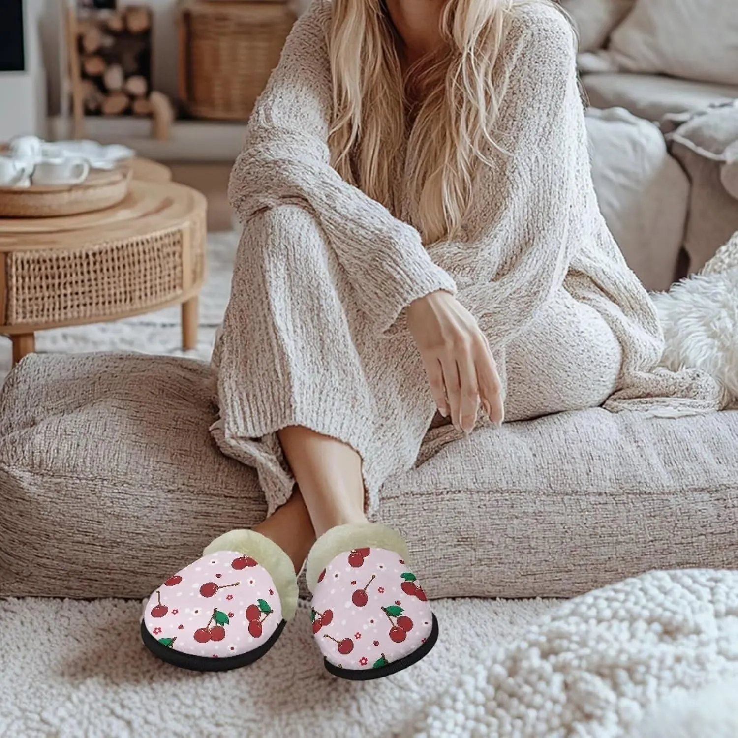 Fuzzy House Slippers for Women Closed Toe Home Shoes Washable Winter Warm Bedroom Slippers for Women Size 3-12