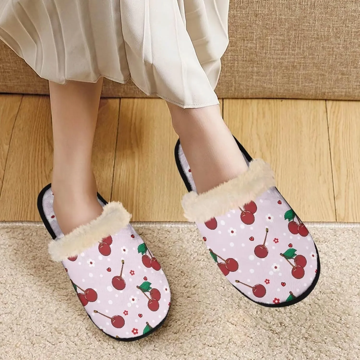 Fuzzy House Slippers for Women Closed Toe Home Shoes Washable Winter Warm Bedroom Slippers for Women Size 3-12