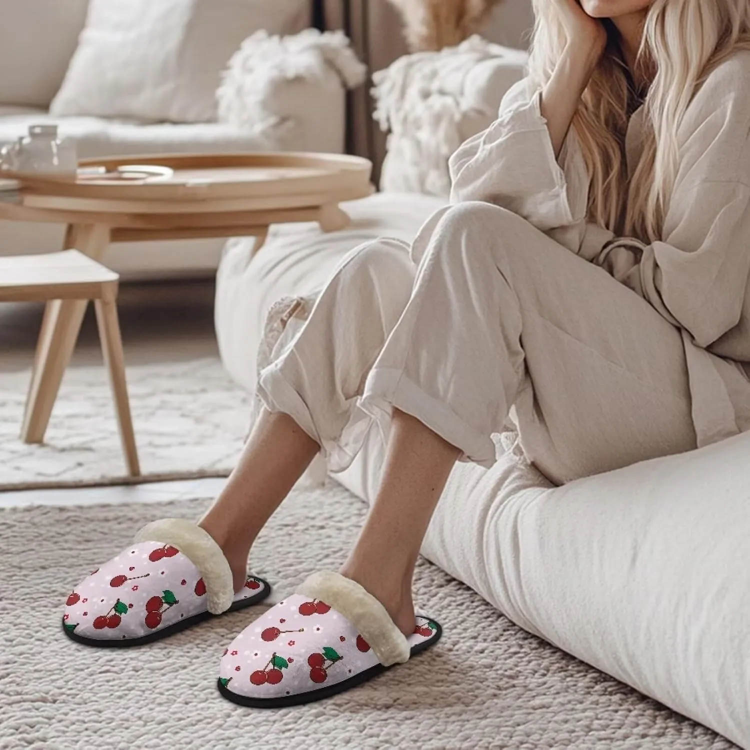 Fuzzy House Slippers for Women Closed Toe Home Shoes Washable Winter Warm Bedroom Slippers for Women Size 3-12