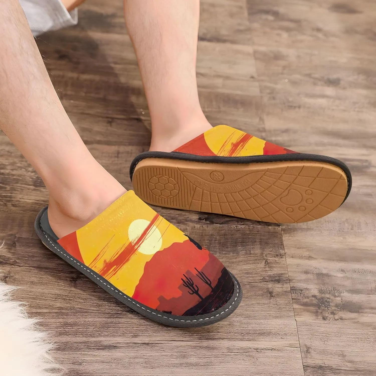 Fuzzy Slippers for Women Men Cozy Memory Foam Scuff Slippers Warm House Shoes Indoor/Outdoor