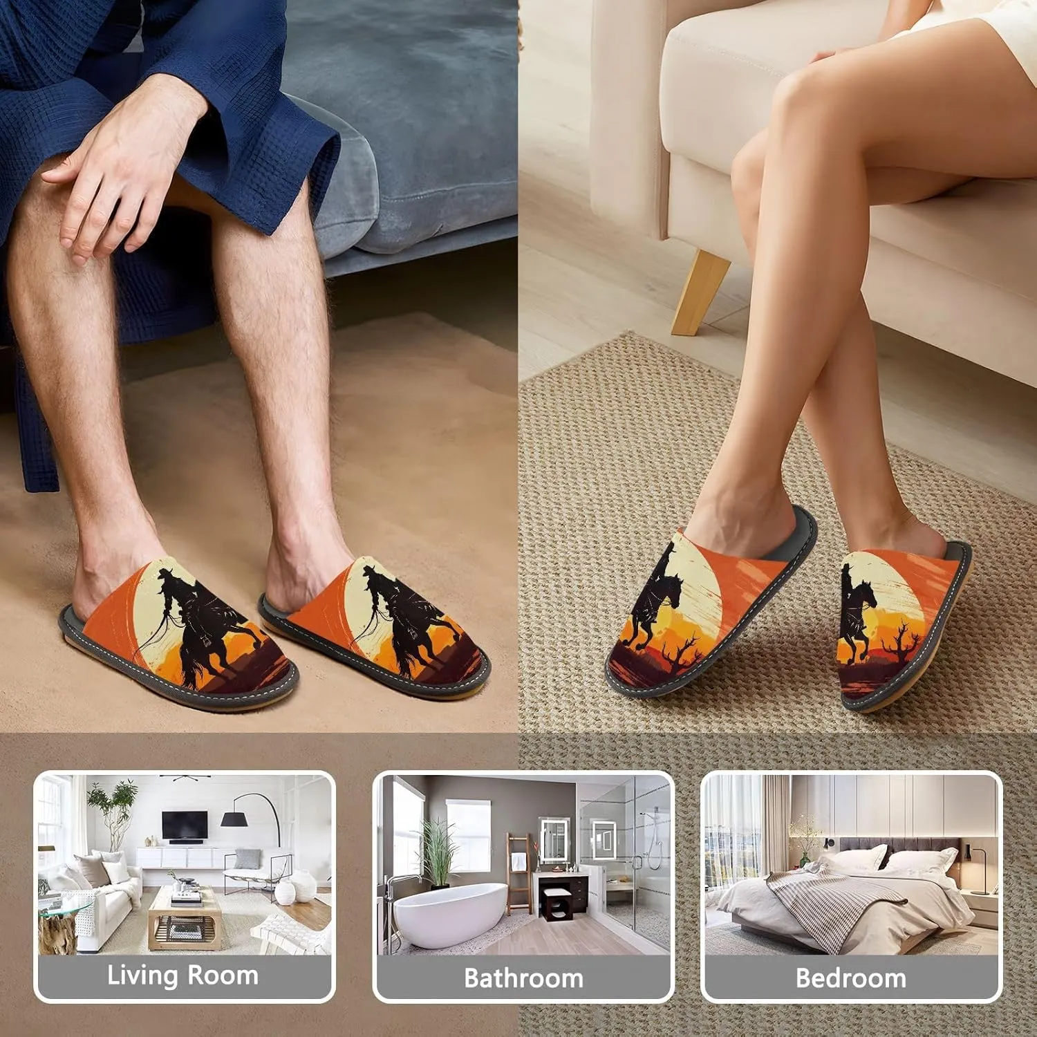 Fuzzy Slippers for Women Men Cozy Memory Foam Scuff Slippers Warm House Shoes Indoor/Outdoor