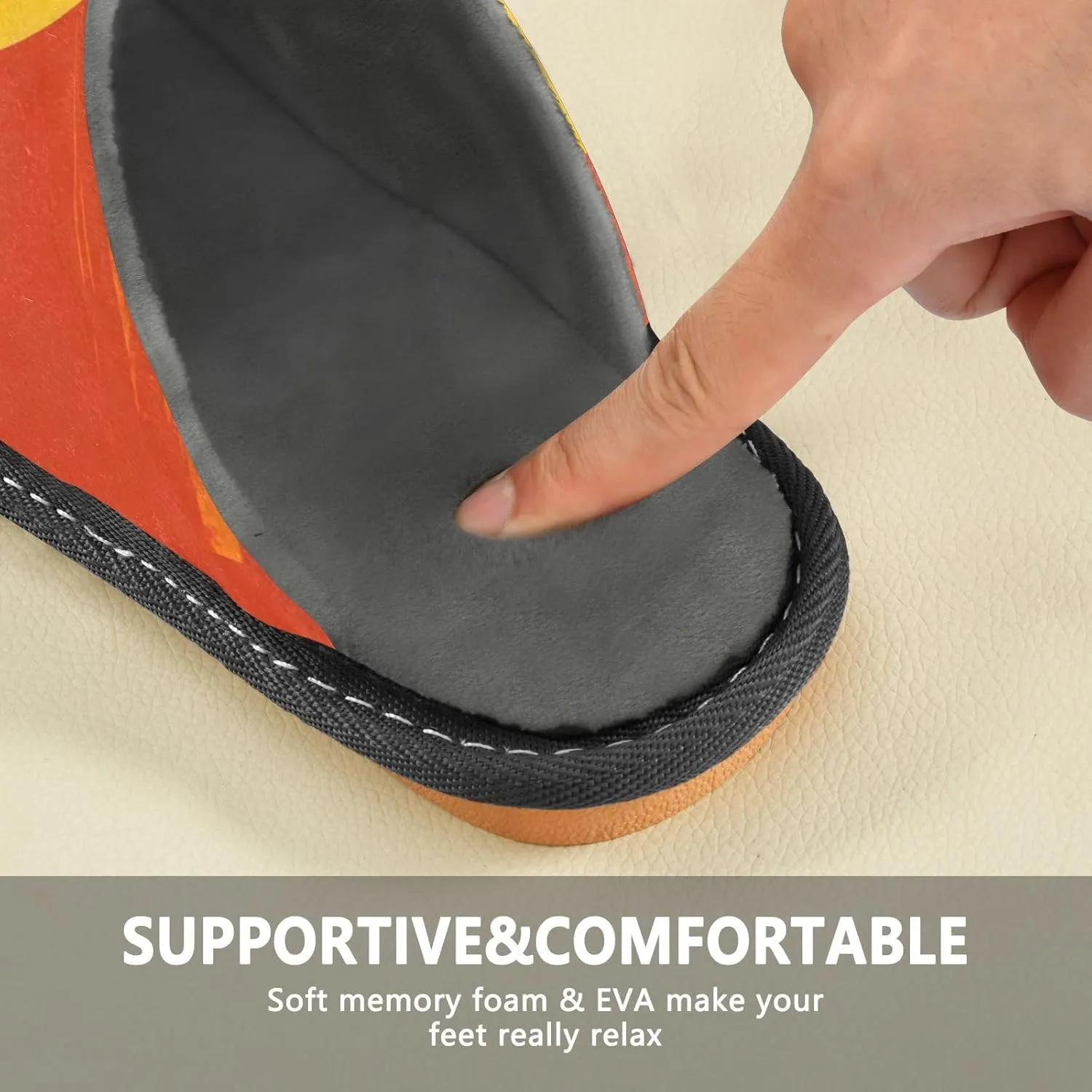 Fuzzy Slippers for Women Men Cozy Memory Foam Scuff Slippers Warm House Shoes Indoor/Outdoor