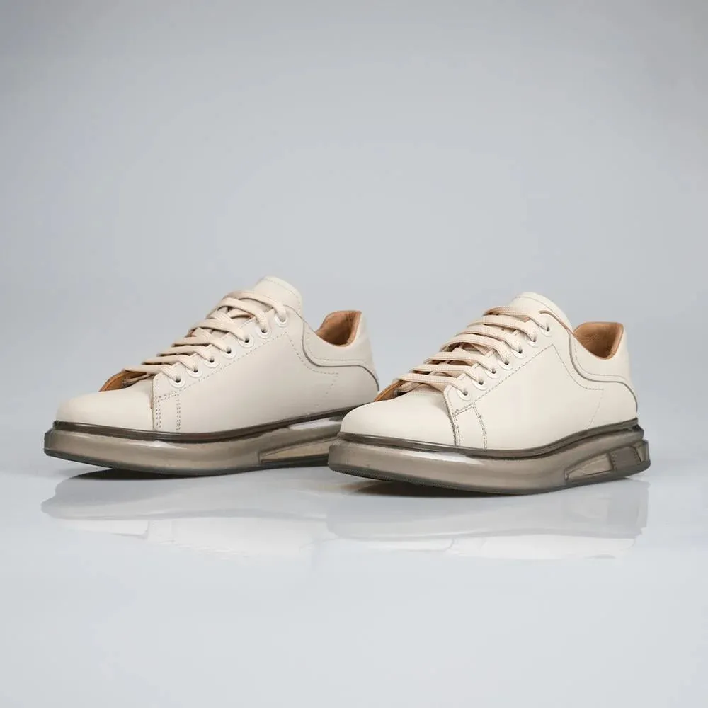Genuine Leather Beige Sneaker KG-101 SCB-682