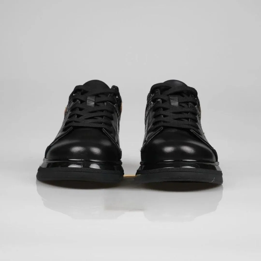 Genuine Leather Black Sneaker TG-300 SCB-482