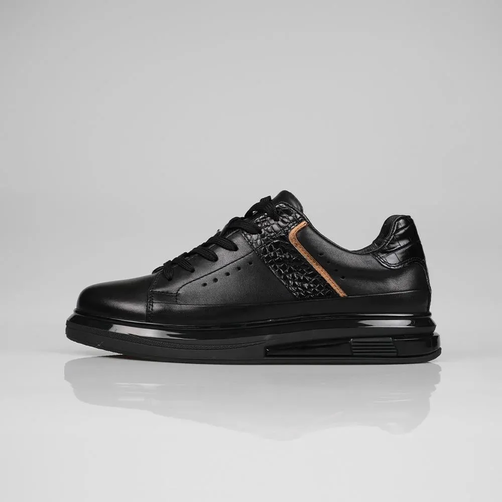 Genuine Leather Black Sneaker TG-300 SCB-482