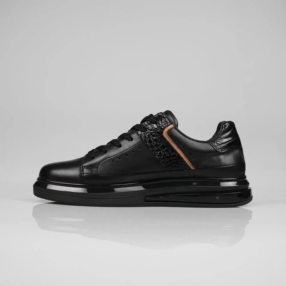 Genuine Leather Black Sneaker TG-300 SCB-482