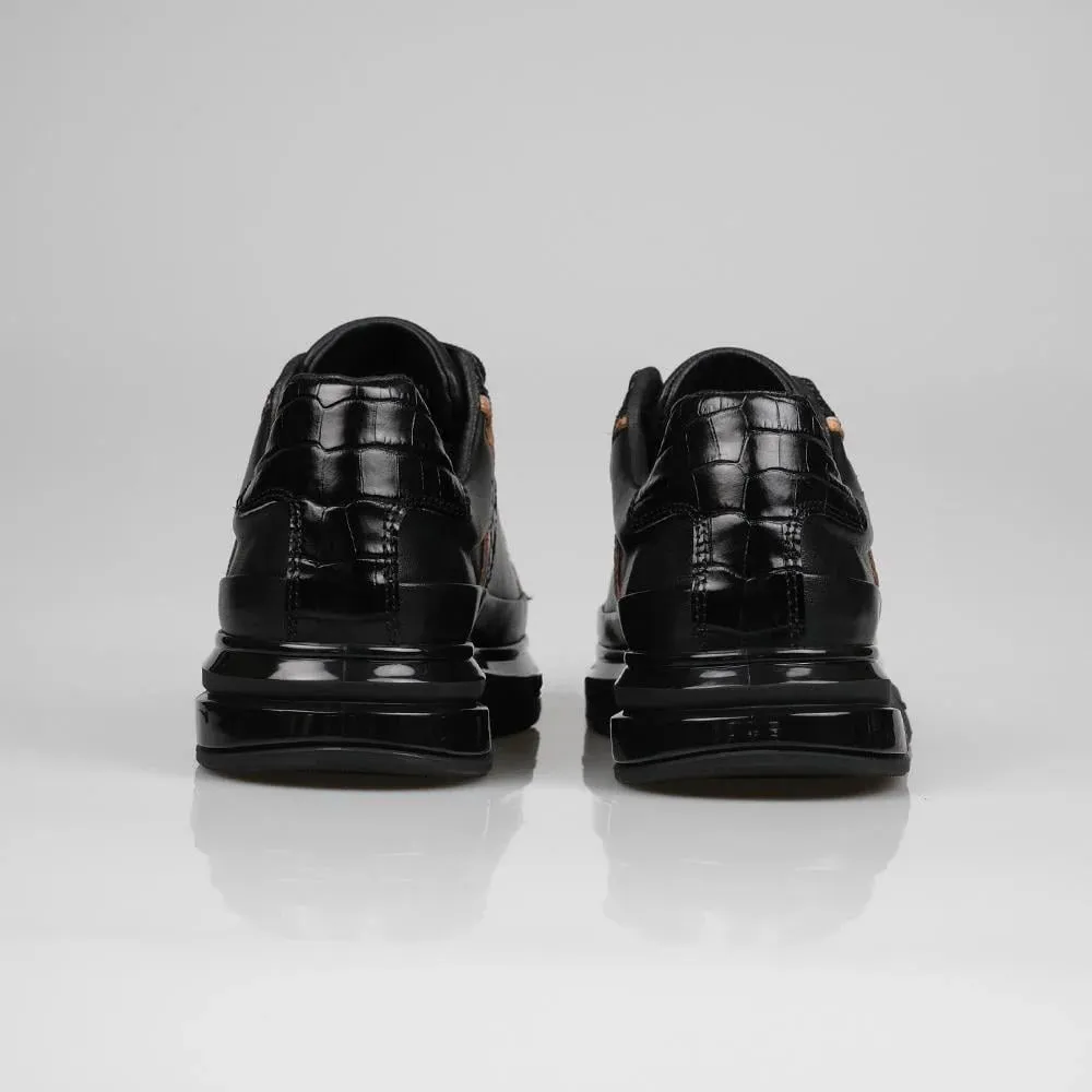 Genuine Leather Black Sneaker TG-300 SCB-482