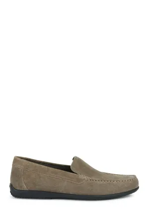 Geox Erkek Vizon Ascanio Süet Deri Casual Loafer