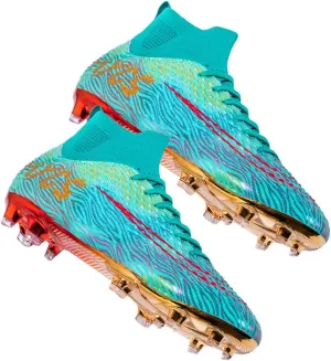 GEXECEUSS Mens High-Top Football Boots for Soccer Matches: Non-Slip Football Shoes for Team Sports - Youth Turf Soccer Sneakers
