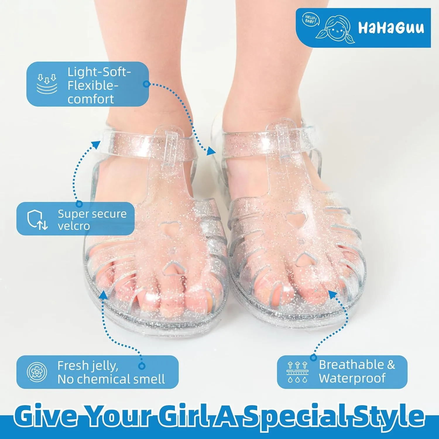 Girls Jelly Sandals Summer Costume Princess Dress Flat Breathable Waterproof Fisherman Gladiator Shoes For Girl Closed Toe Beach Flat-Sandals For Toddler Little Kid Big Kids