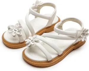 Girl's Sandals Princess Dress Shoes Toddler Flower Princess Beach Sandals