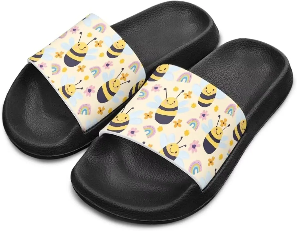 Girls Slides Sandals Anti Slip Shower Pool Sandal Ultra Comfy Open Toe Slippers for Indoor Outdoor Little Kid/Big Kid