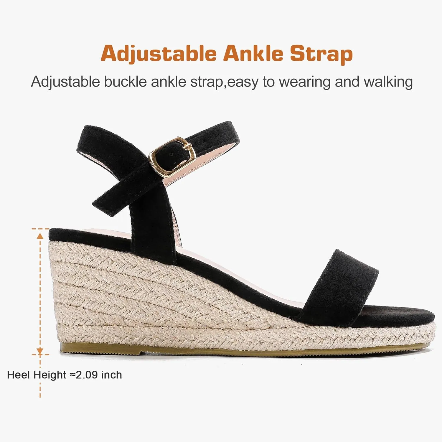 Girls Wedge Sandals Platform Espadrille Open Toe Dressy Sandals Summer Girls Heel Little Big Kid