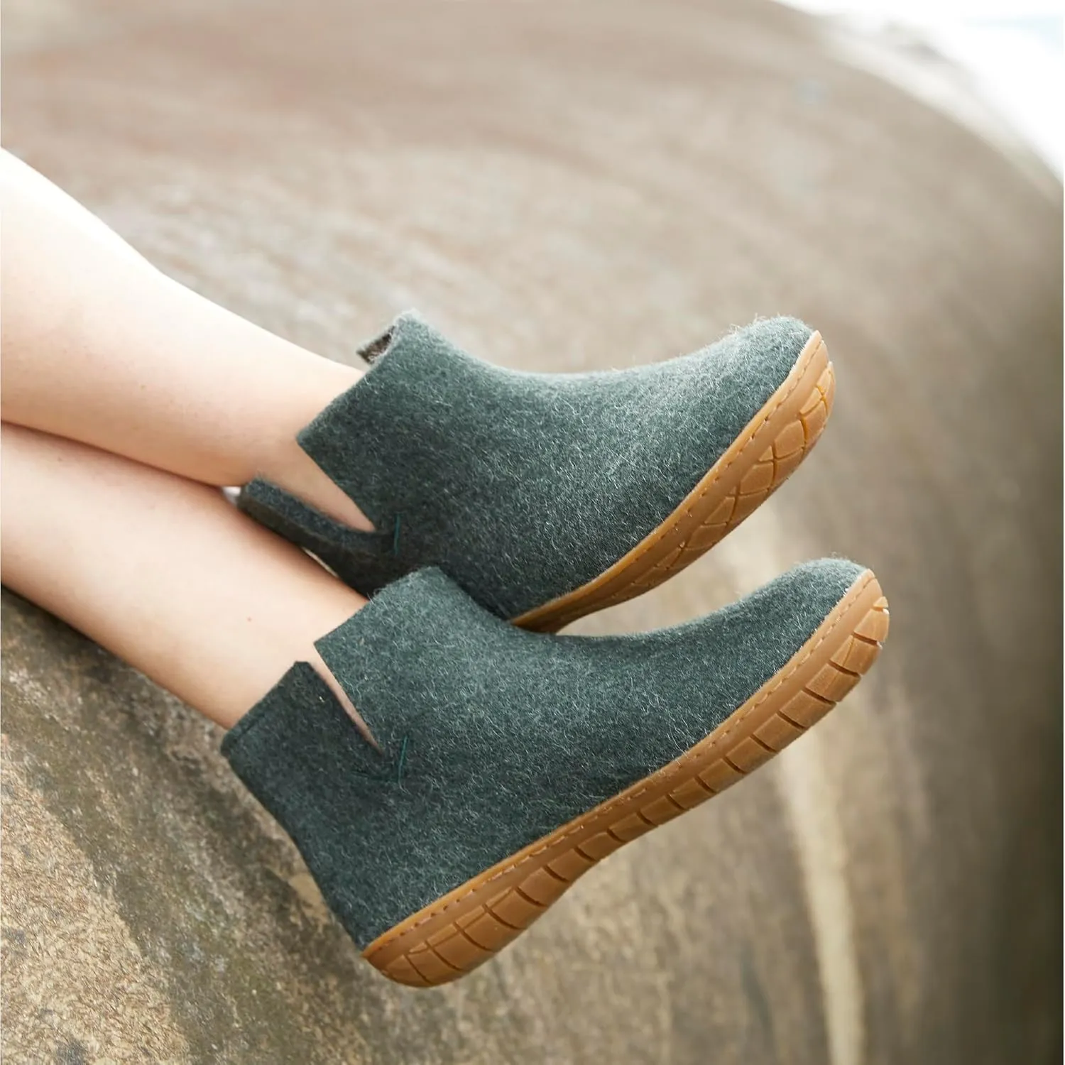 Glerups 100% Gotland Sheep Wool Boot Slipper with rubber sole - Unisex