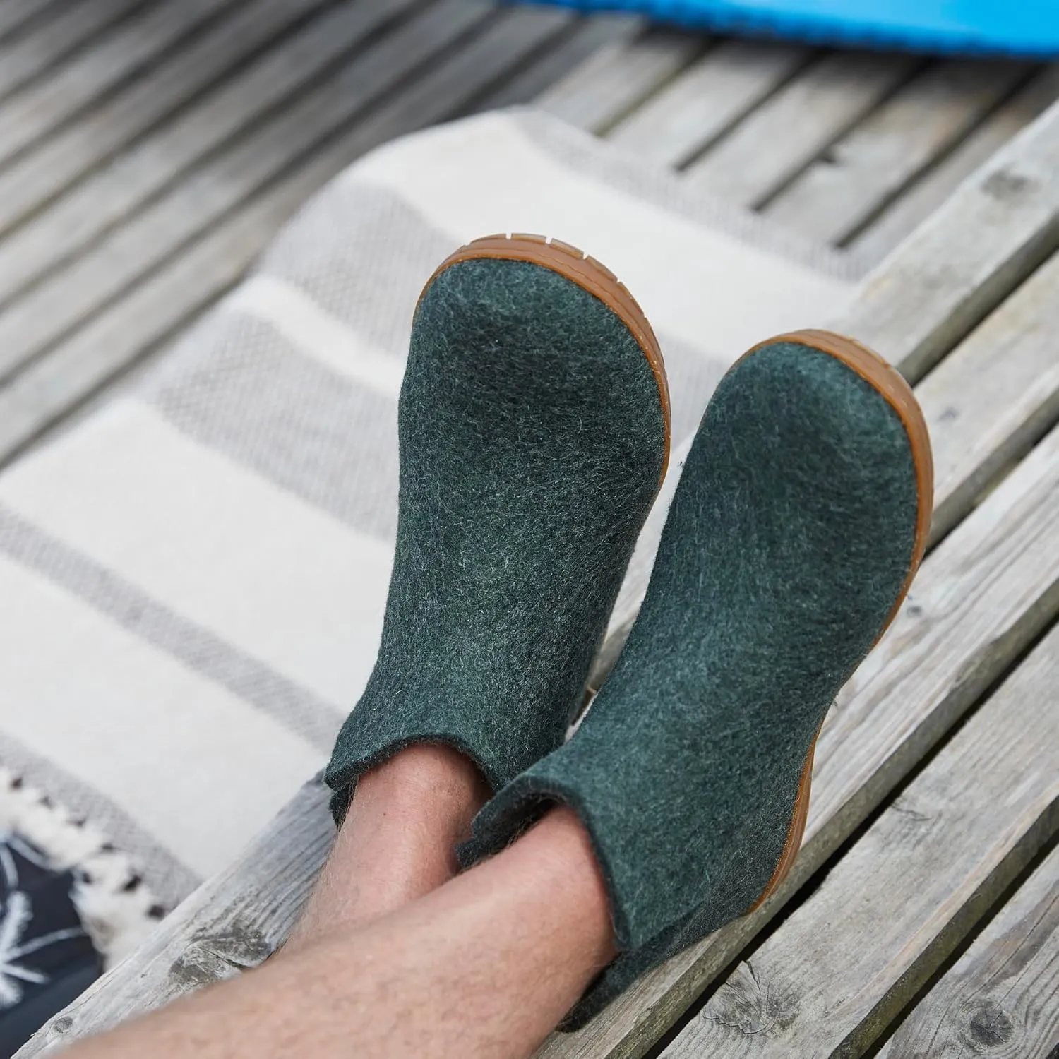 Glerups 100% Gotland Sheep Wool Boot Slipper with rubber sole - Unisex