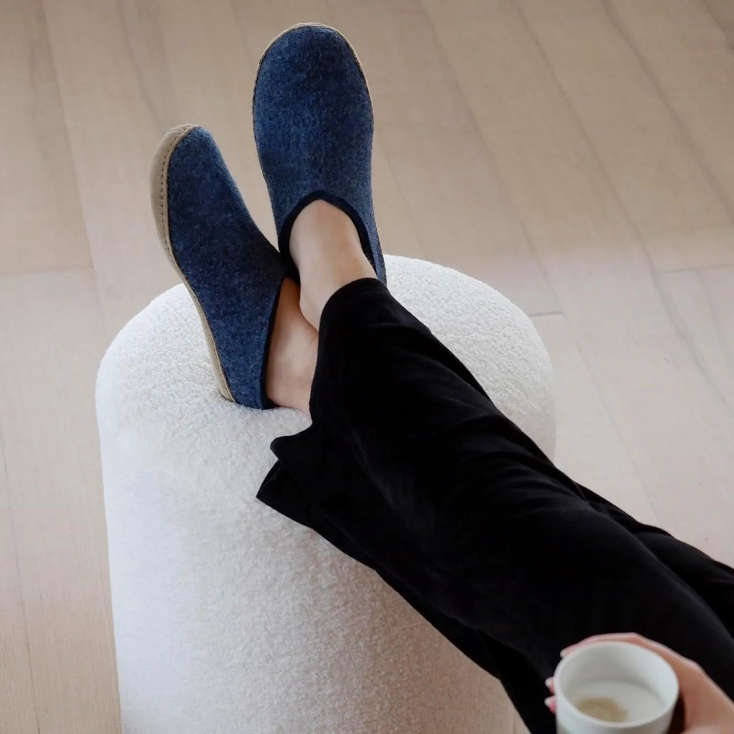 Glerups 100% Gotland Sheep Wool Slipper with leather sole - Unisex Slip-on