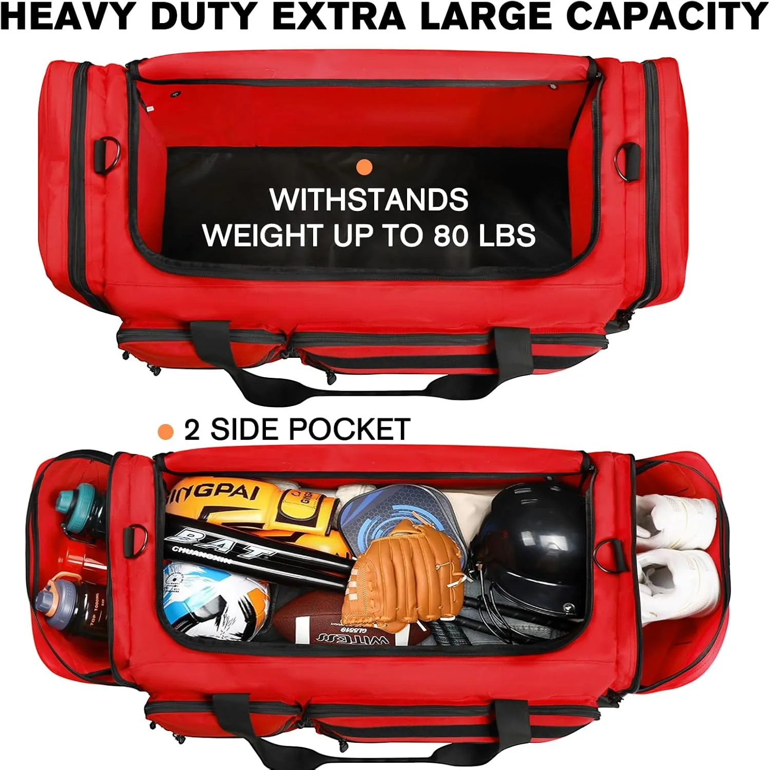 Goloni 130L Heavy Duty Large Duffle Equipment Bag,Catchers Gear Bag with Shoe Compartment,Baseball Duffle Bag