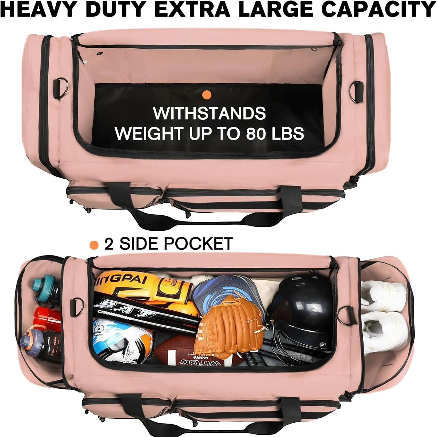 Goloni 130L Heavy Duty Large Duffle Equipment Bag,Catchers Gear Bag with Shoe Compartment,Baseball Duffle Bag