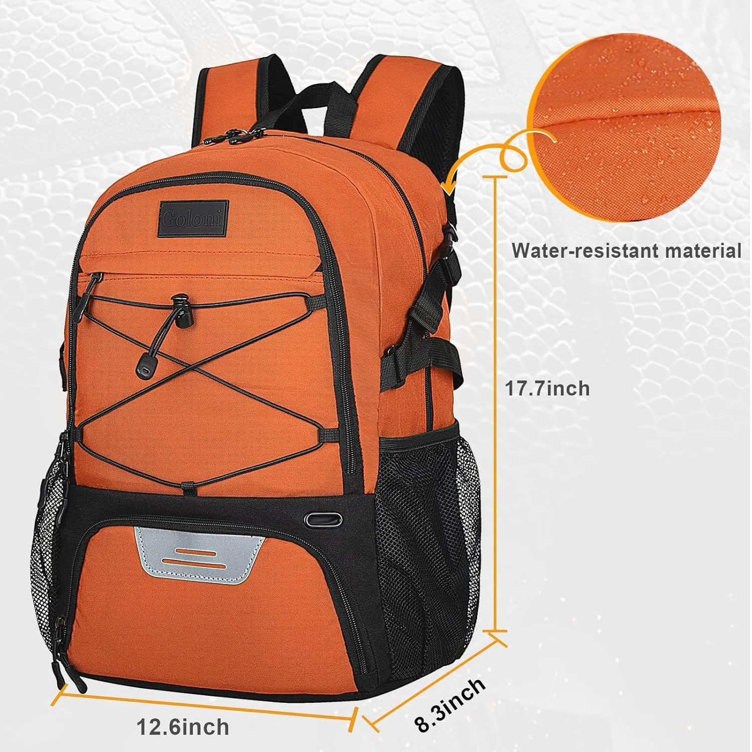 Goloni Soccer Backpack,Basketball Backpack with Ball Compartment & Shoe Compartment,Backpack for Basketball,Soccer