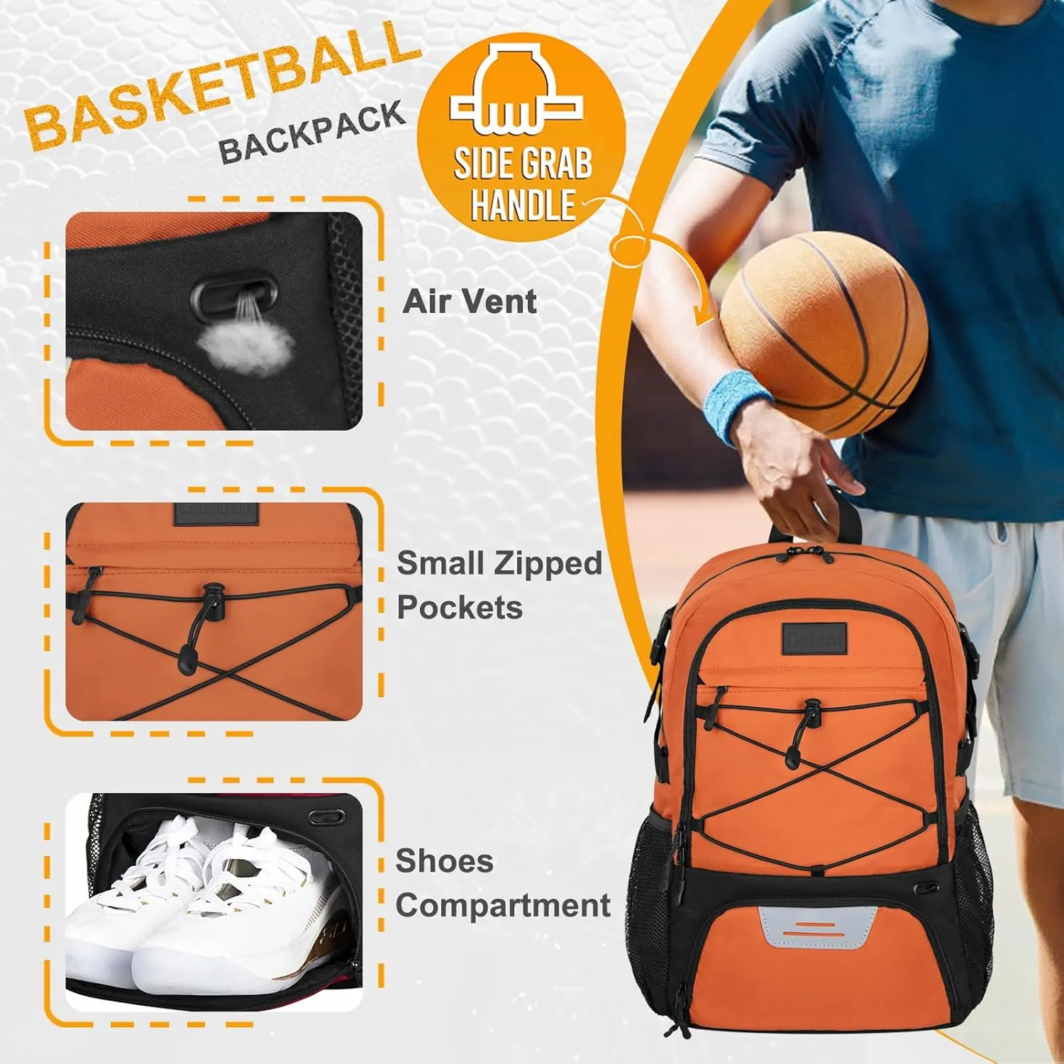 Goloni Soccer Backpack,Basketball Backpack with Ball Compartment & Shoe Compartment,Backpack for Basketball,Soccer