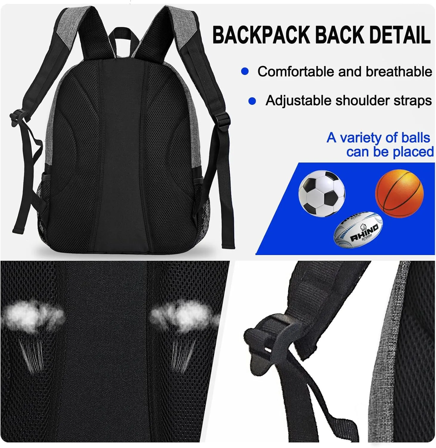 Goloni Youth Soccer Bag,Basketball Bag with Ball Compartment & Shoe Compartment,Backpack for Football Volleyball Basketball