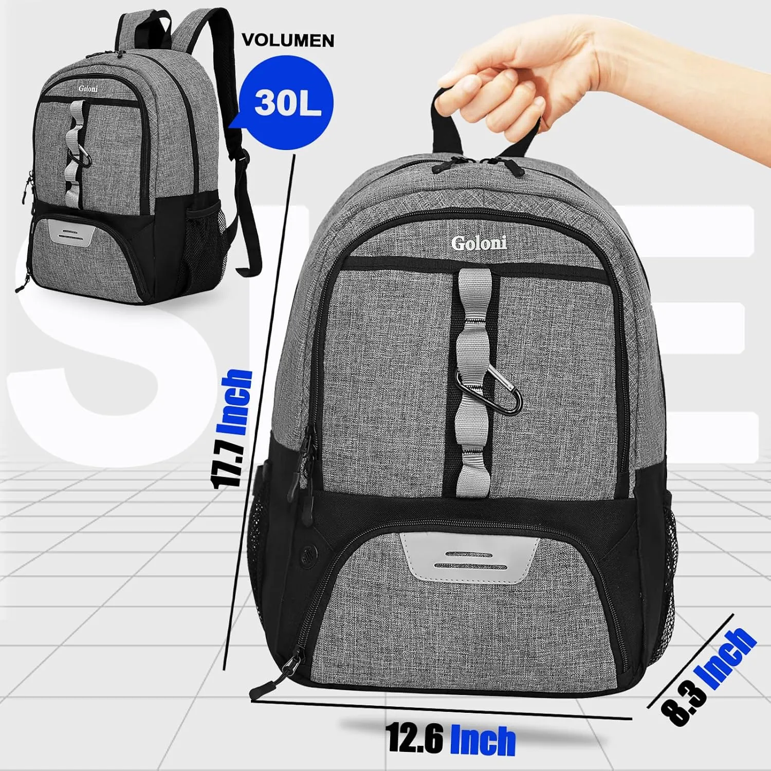 Goloni Youth Soccer Bag,Basketball Bag with Ball Compartment & Shoe Compartment,Backpack for Football Volleyball Basketball