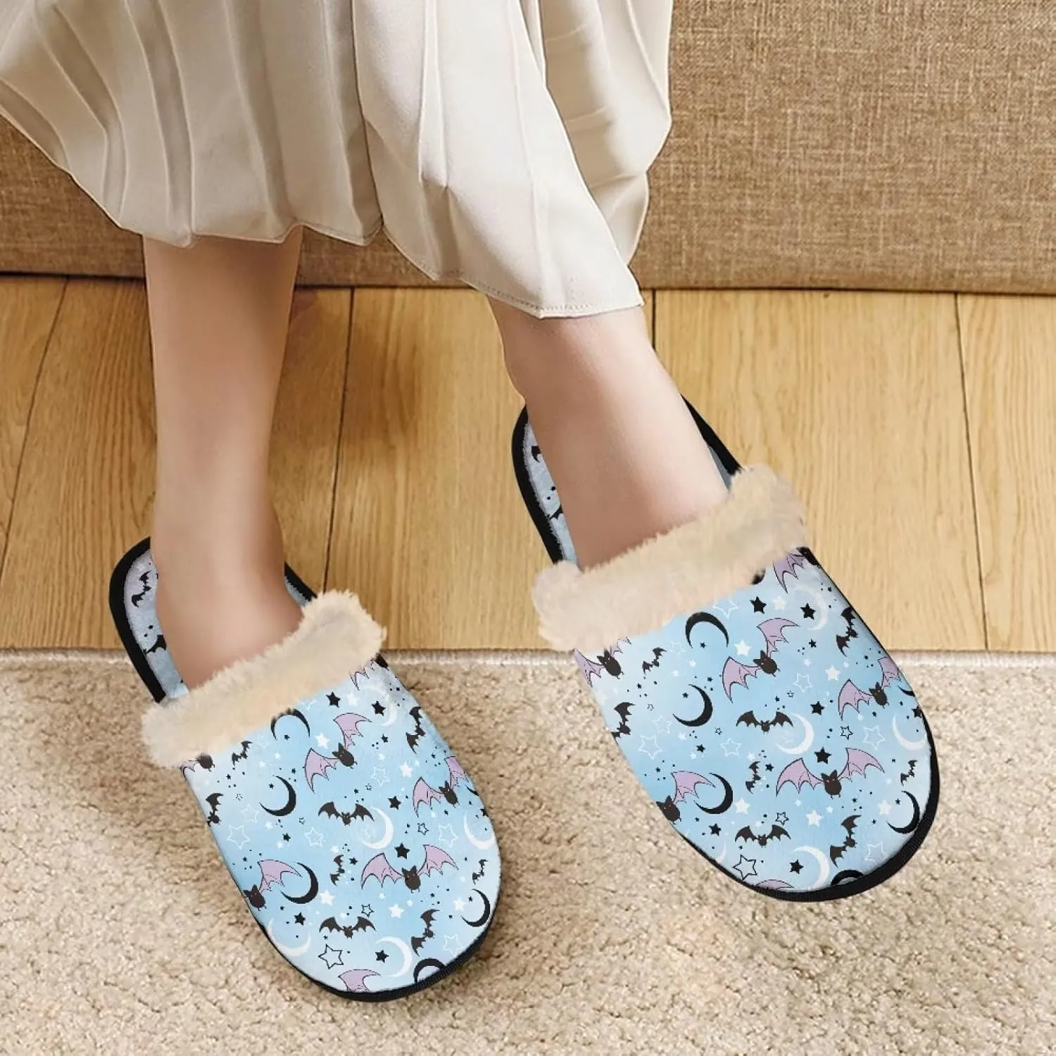 Gomyblomy Memory Cotton Slippers, Fashion Indoor Non-Slip Warm Home Slippers, Soft Closed Toe Fuzzy Slippers for Men & Women