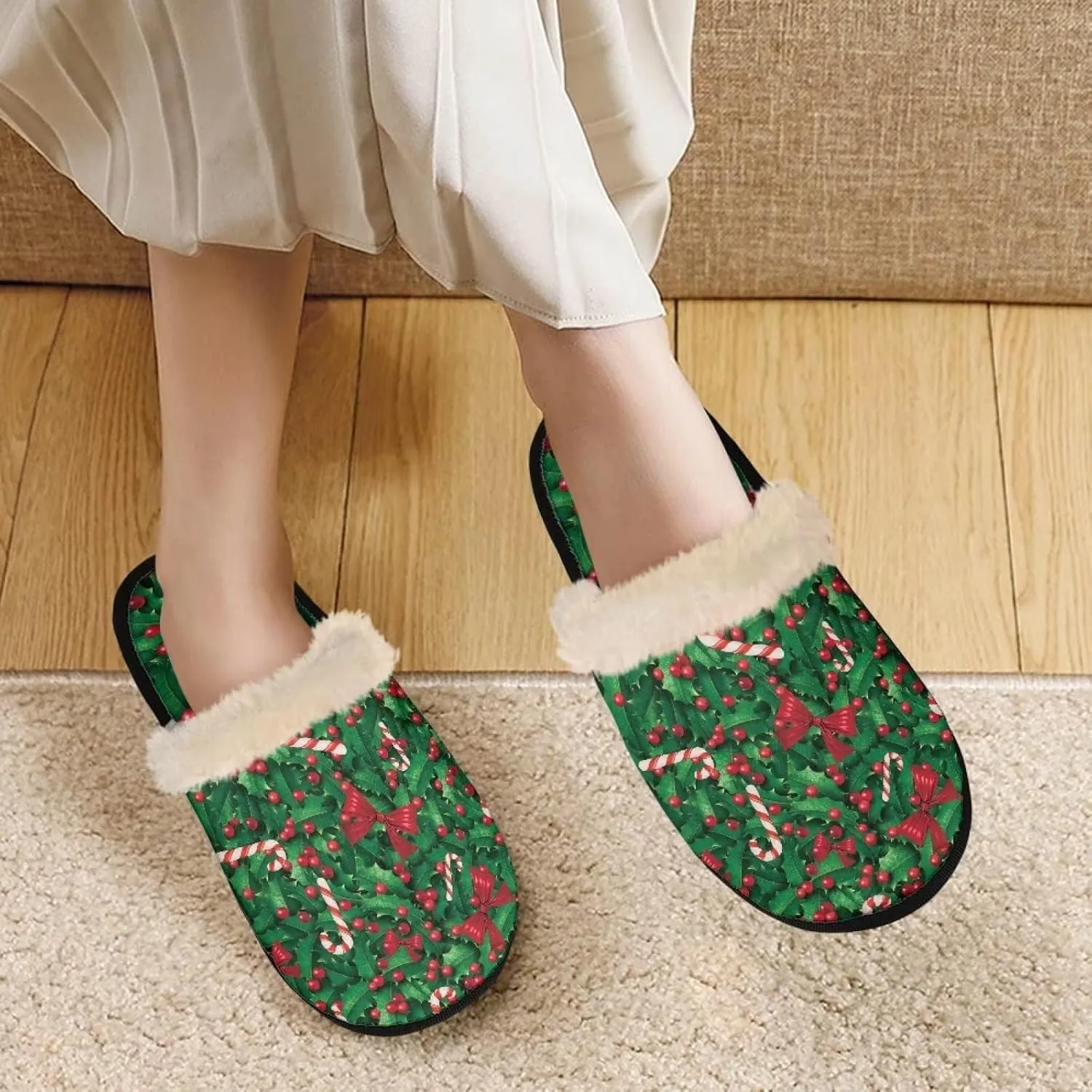Gomyblomy Memory Cotton Slippers, Fashion Indoor Non-Slip Warm Home Slippers, Soft Closed Toe Fuzzy Slippers for Men & Women