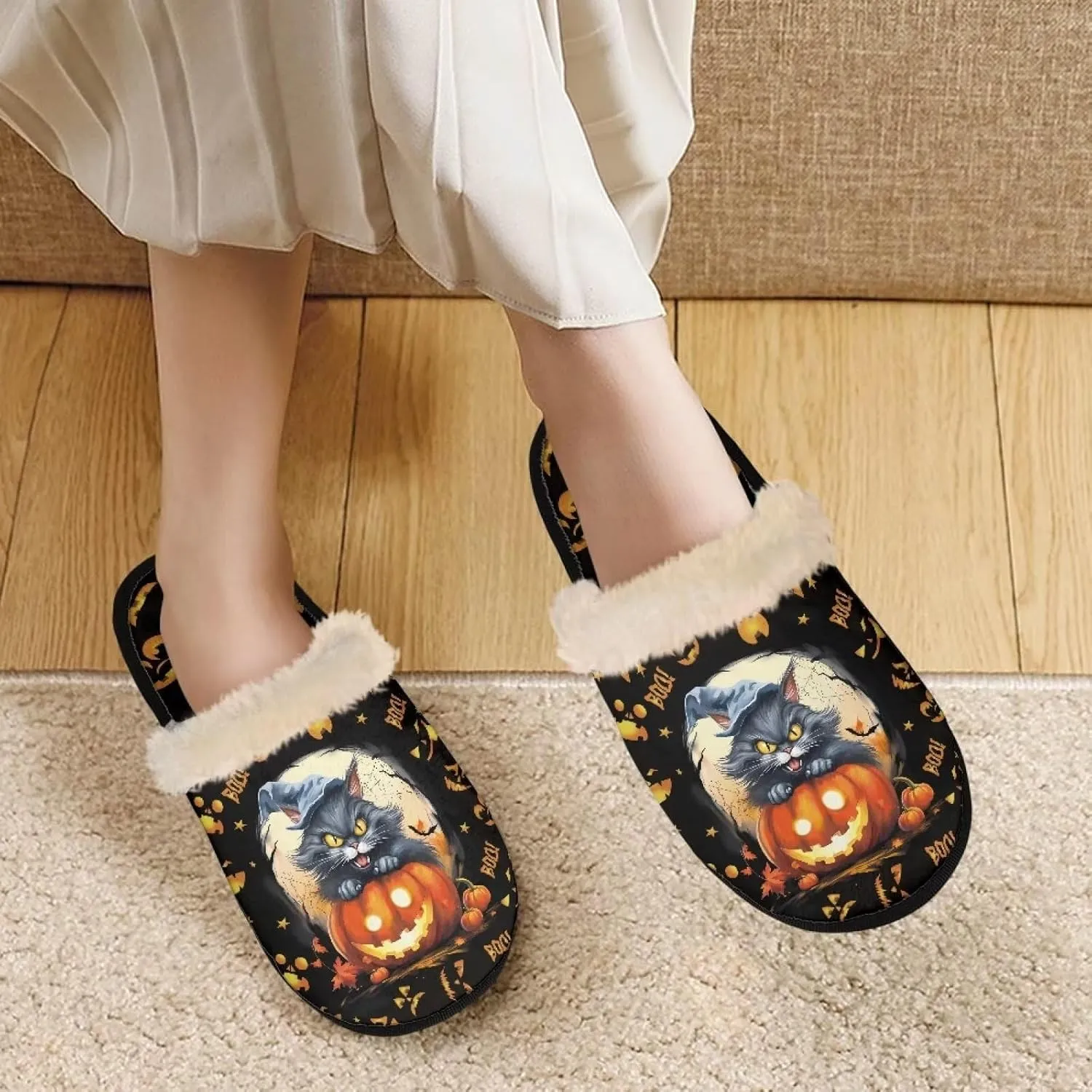 Gomyblomy Memory Cotton Slippers, Fashion Indoor Non-Slip Warm Home Slippers, Soft Closed Toe Fuzzy Slippers for Men & Women