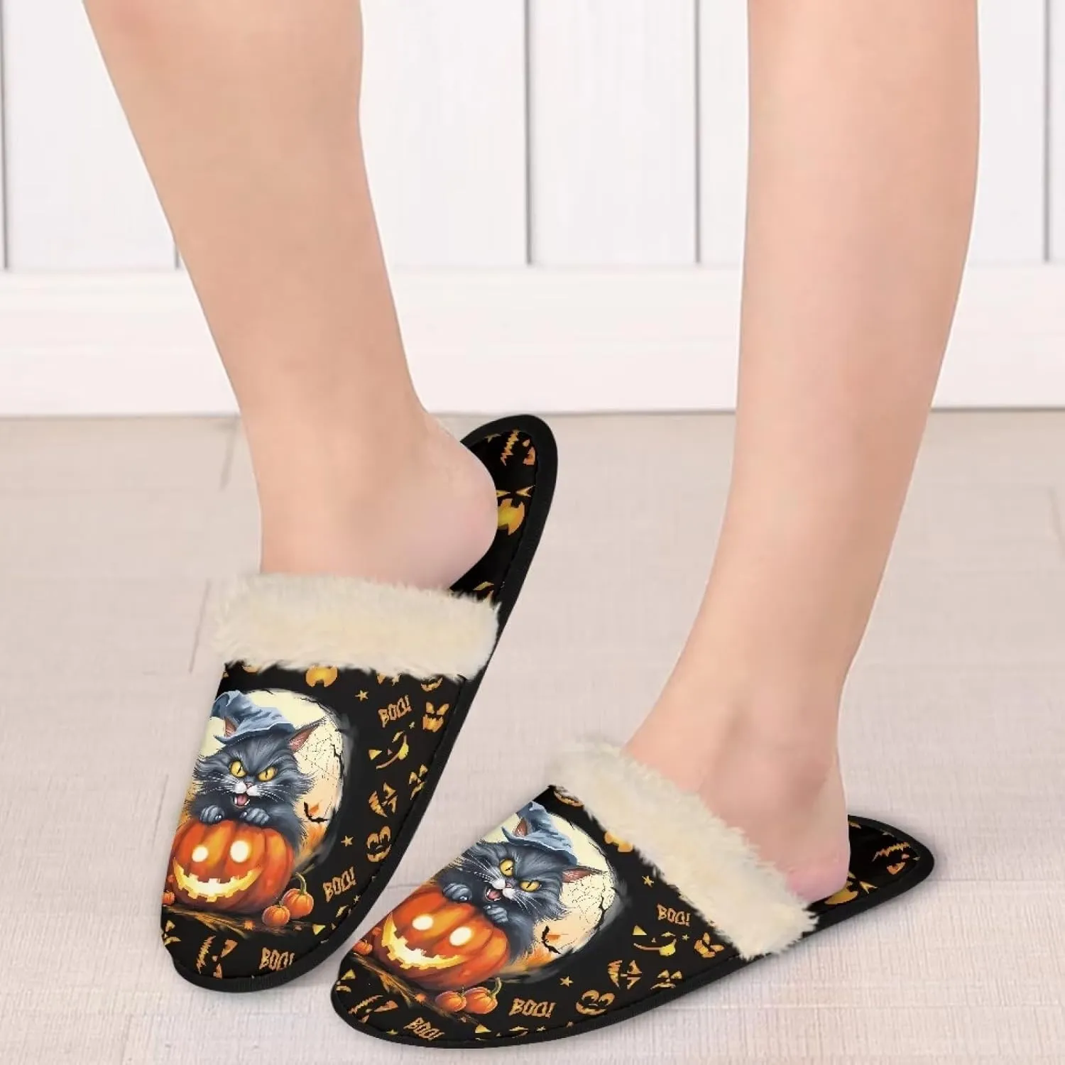 Gomyblomy Memory Cotton Slippers, Fashion Indoor Non-Slip Warm Home Slippers, Soft Closed Toe Fuzzy Slippers for Men & Women