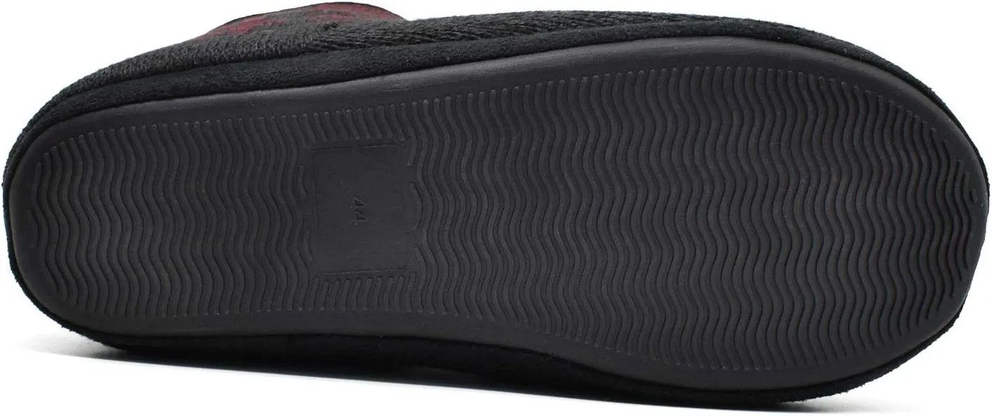 GPOS Knit Rock Wool Warm Men Indoor Pull on Cozy Memory Foam Slipper Boots Soft Rubber Sole